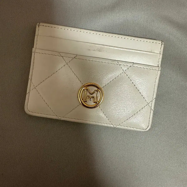 [BUNJANG] Metroc City Quilting Logo Card Holder White / 메트로시티 카드지갑 화이트