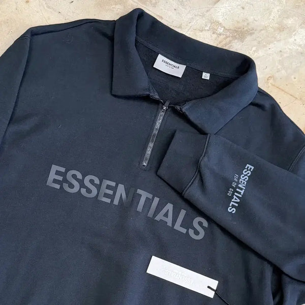 [BUNJANG] Fear of God Essentials Black Half Zip Sweatshirt L / L 에센셜 피어오브갓 블랙 하프 집업 맨투맨