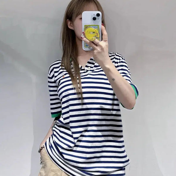 [BUNJANG] Polo Ralph Lauren Pony Stripe Short Sleeve Polo Shirt XL / 폴로랄프로렌 포니 스트라이프 반팔 카라티
