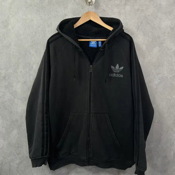 [BUNJANG] Adidas 3-Stripes Full-Zip Hoodie Black XL / 아디다스 삼선 후드 집업 블랙 XL