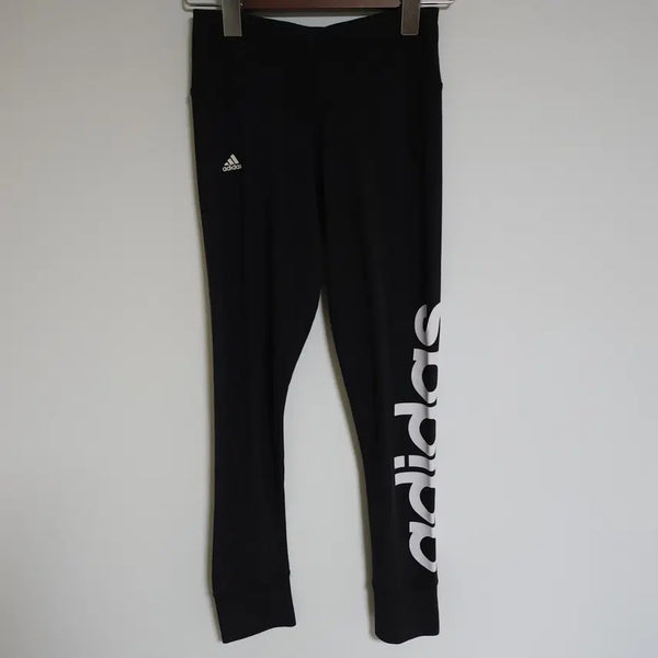 [BUNJANG] Adidas Black Logo Leggings Womens Pants / H75 아디다스 블랙 여성 레깅스 로고 여자 바지