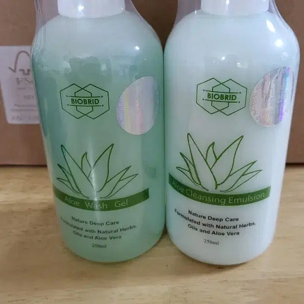 [BUNJANG] Natural Korea Aloe Wash Gel & Cleansing Emulsion Set / 네츄럴코리아 알로에 워시젤 & 클렌징 에멀전 250ml