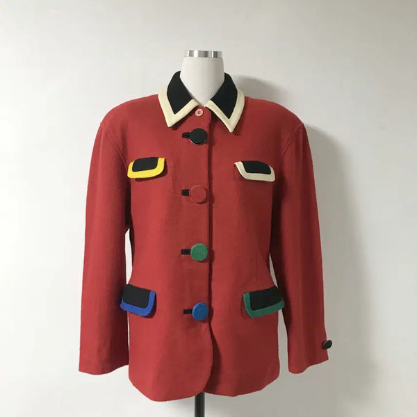 [BUNJANG] CASTELBAJAC Red Men's Wool Jacket M / 까스텔바작 레드 남성모직자켓M호호상점