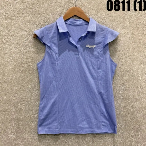 [BUNJANG] ELLE Golf Sleeveless Collar T-Shirt Blue / ELLE 골프 민소매 카라 티셔츠 블루