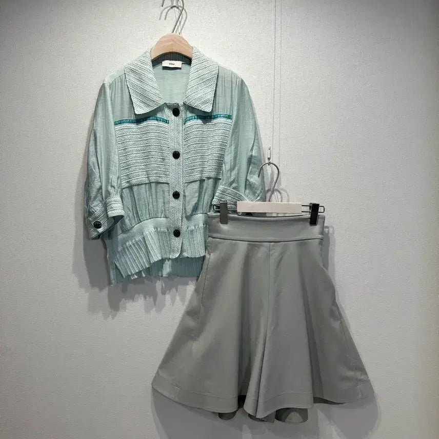 [BUNJANG] Lanvin Grey Mint Flare Half Pants / 랑방 회민트 플레어 하프팬츠