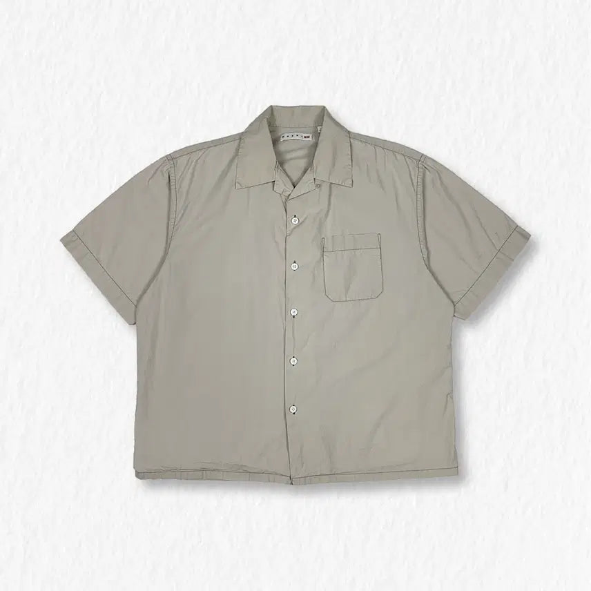 [BUNJANG] Uniqlo x Marni Open Collar Shirt Beige L / 유니클로 x 마르니 오픈카라 셔츠 베이지