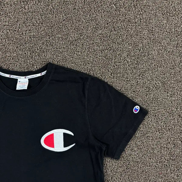 [BUNJANG] Champion Reverse Weave Small Logo T-Shirt Black / 챔피온 리버스위브 스몰로고 블랙 반팔티