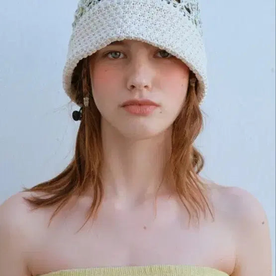 [BUNJANG] Funfromfun Ocean Knit Bucket Hat - Blue / [펀프롬펀] OCEAN KNIT BUCKET HAT - blue