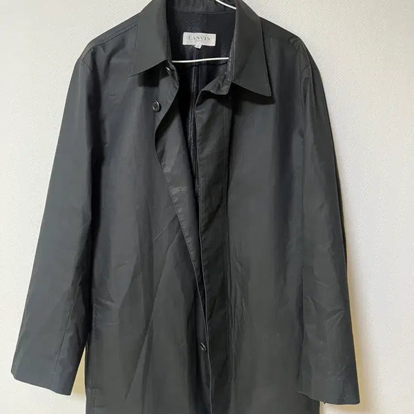 [BUNJANG] LANVIN SPORT Black Cotton Mesh Lined Mac Coat (Size 105/Slim Fit 100) / 랑방 스포츠 맥 코트 LL
