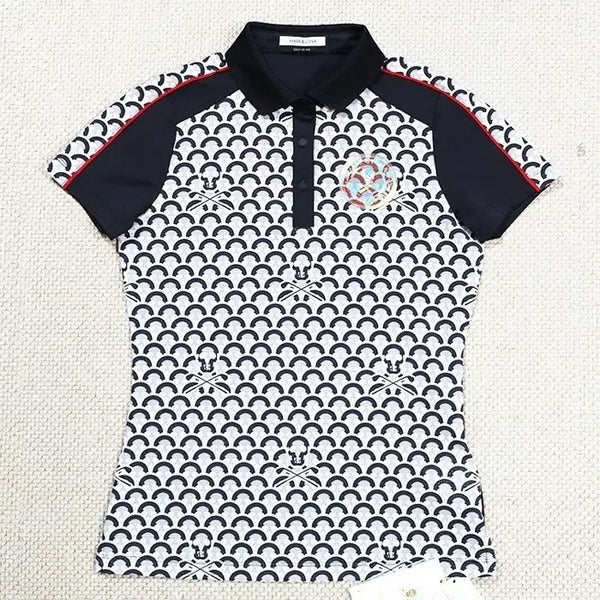 [BUNJANG] Mark &ロナ Patterned Women's Golf Short-Sleeve T-Shirt / (새옷,정품) 마크앤로나 패턴 여성 골프티