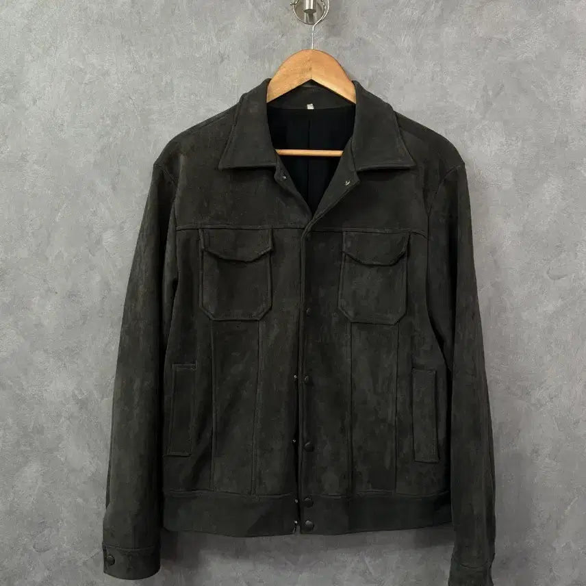 [BUNJANG] Suede Jacket Dark Gray L / 스웨이드 자켓 짙은 회색 L