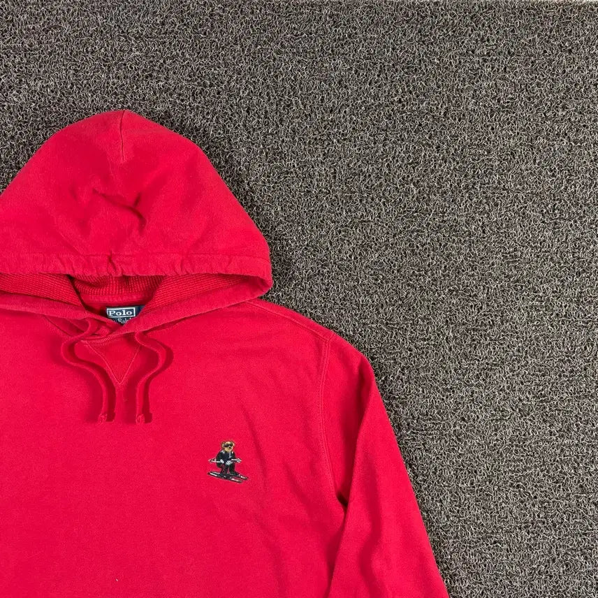 [BUNJANG] Polo Ralph Lauren Ski Bear Red Hoodie / 폴로 랄프로렌 스키 베어 레드 후드티