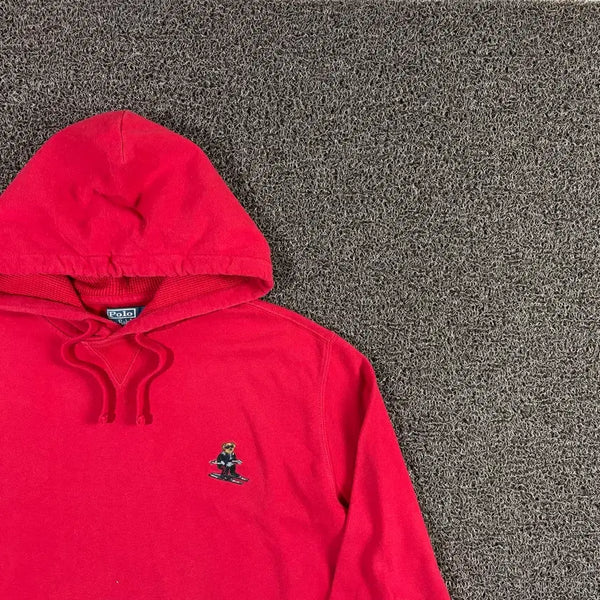 [BUNJANG] Polo Ralph Lauren Ski Bear Red Hoodie / 폴로 랄프로렌 스키 베어 레드 후드티