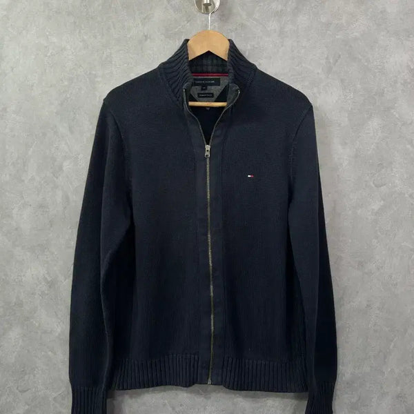 [BUNJANG] Tommy Hilfiger Navy Knit Zip-Up Jacket 100 / 타미힐피거 네이비 니트 집업 자켓 100