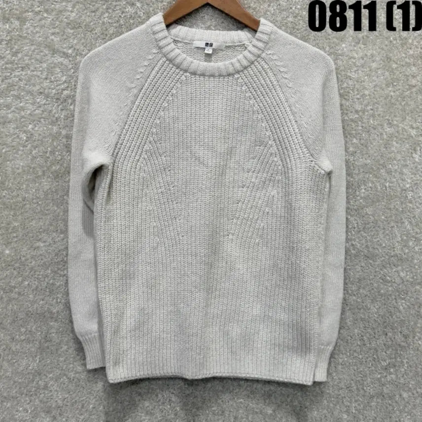 [BUNJANG] Uniqlo Men's Knit Sweater Light Gray Relaxed Fit / 유니클로 니트 스웨터