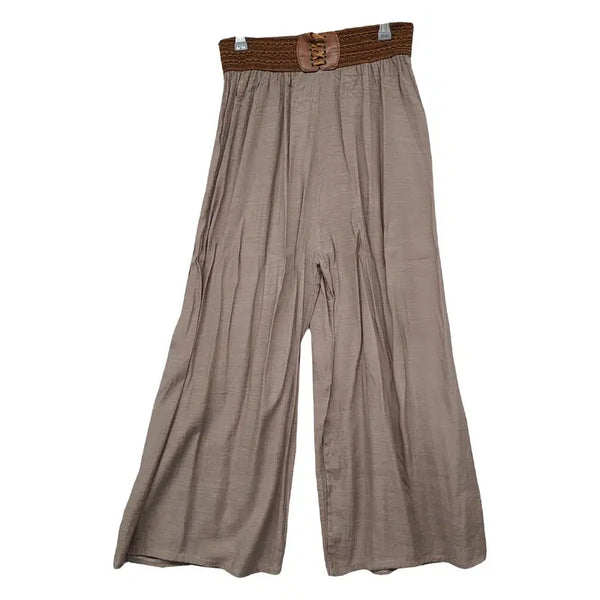 [BUNJANG] Vintage Brown Belted Wide Pants / 빈티지 브라운 벨티드 포인트 와이드 팬츠 F