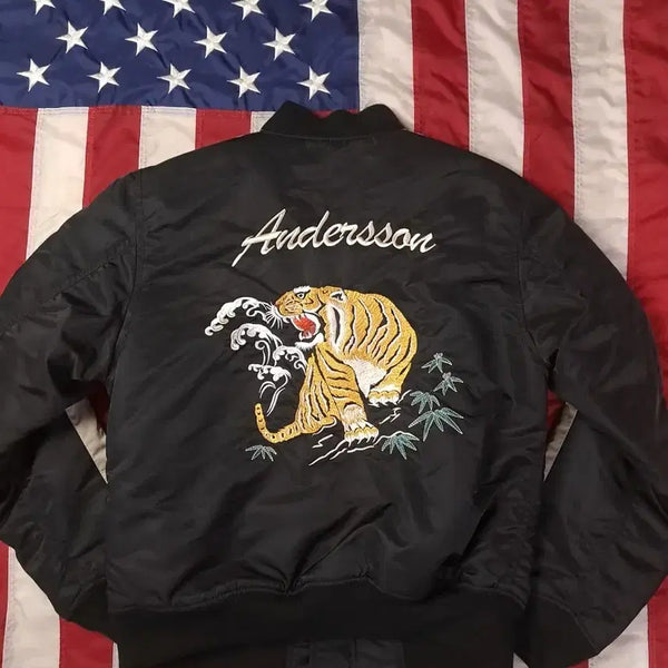 [BUNJANG] Re:Product x Andersson Bell Tiger Embroidery Souvenir Bomber Jacket / 새제품급 오리지날 쇼트 x 앤더슨벨 타이거 자수 수베니어 봄버 자켓