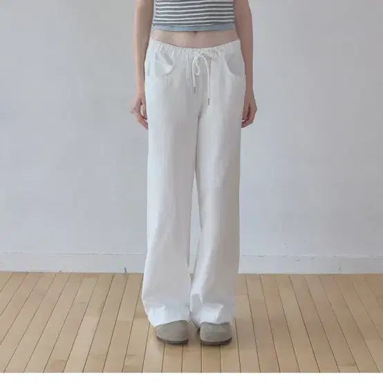 [BUNJANG] Headment Cotton Pants White / (새상품)헤더먼트 코튼팬츠 화이트