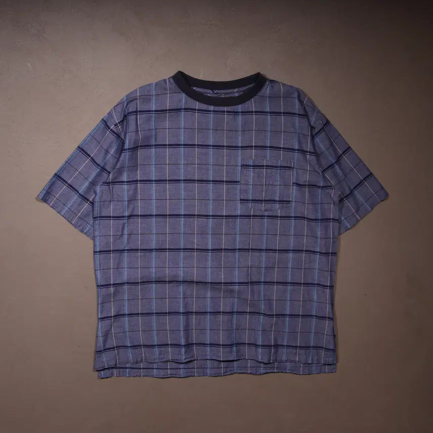 [BUNJANG] Nico and... Check Woven Short Sleeve T-Shirt XL / 니코앤드 체크 우븐 반팔티셔츠 A866