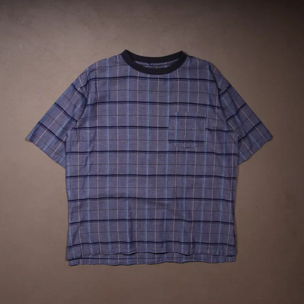 [BUNJANG] Nico and... Check Woven Short Sleeve T-Shirt XL / 니코앤드 체크 우븐 반팔티셔츠 A866