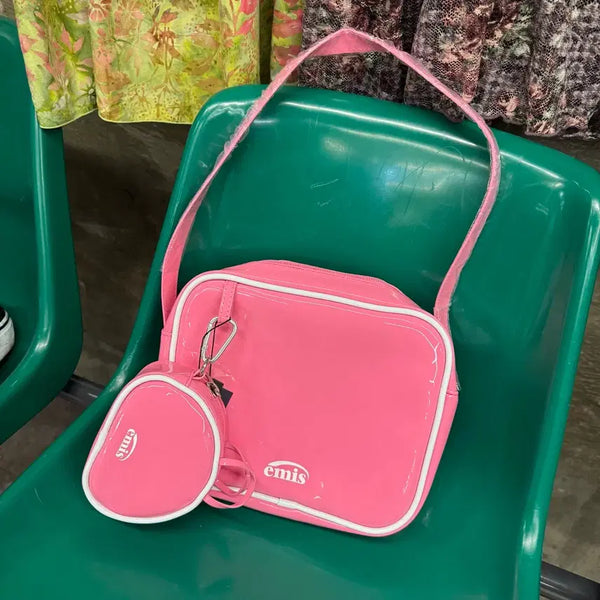 [BUNJANG] Emis Enamel Pink Shoulder Bag / Emis 에나멜 핑크 숄더백 #csz1073