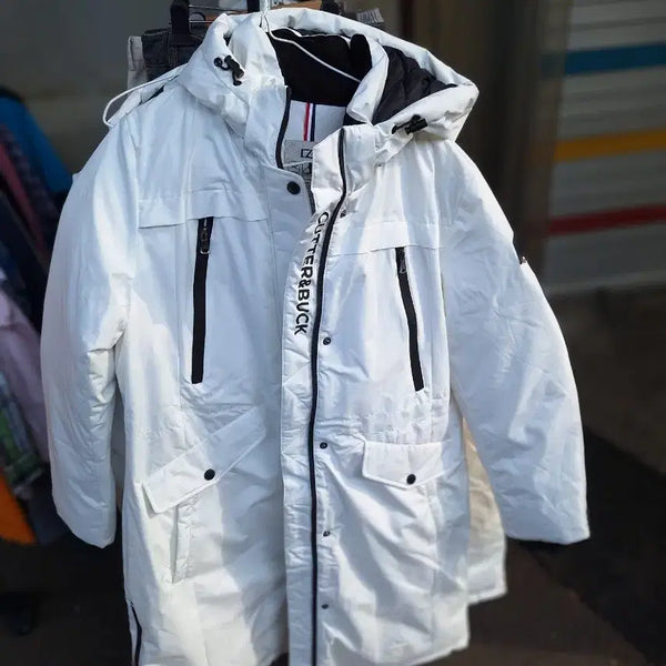 [BUNJANG] Cutter & Buck White Long Padding (New) / # 커터앤벅 화이트 롱패딩(새상품)