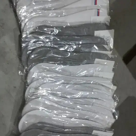 [BUNJANG] Men's No-Show Socks (XL) - Solid Gray/White (29 Pairs) / 남성 덧신 XL 무지 회색/흰색 등 29켤레