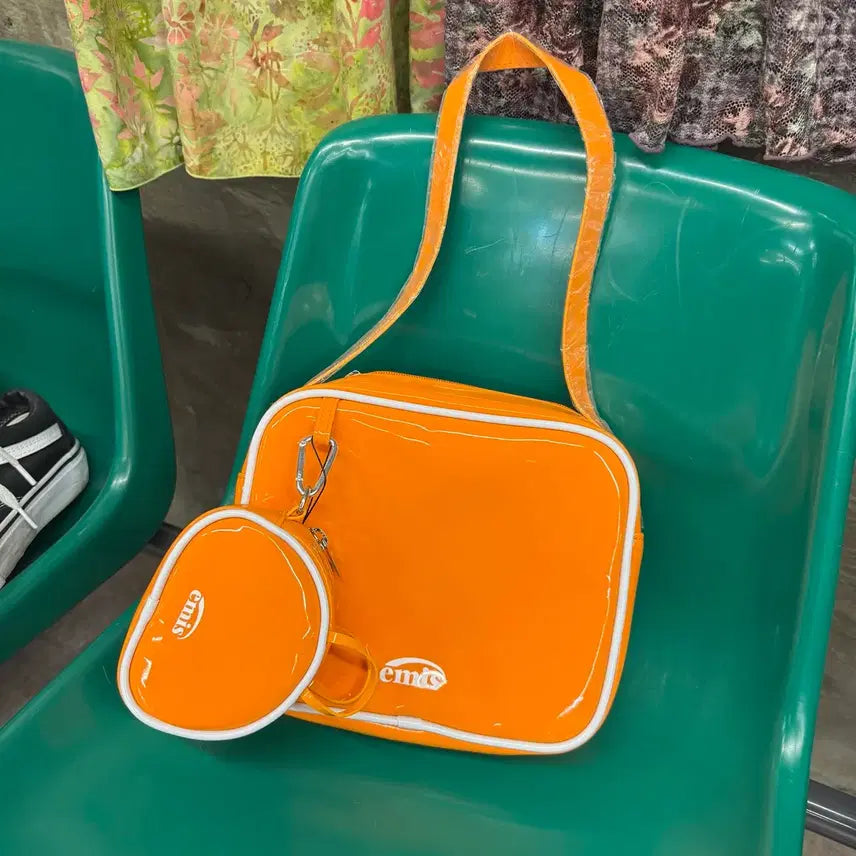 [BUNJANG] Emis Enamel Orange Shoulder Bag / Emis 에나멜 오렌지 숄더백 #csz1074