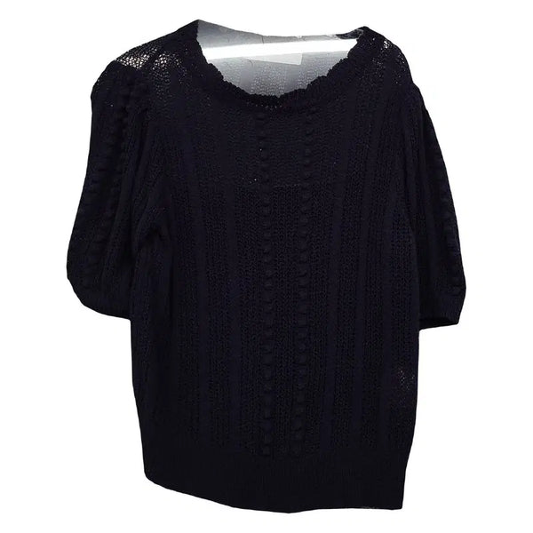 [BUNJANG] 8Seconds Black Knit Short Sleeve Top / 에잇세컨즈 블랙 니트 반팔 F