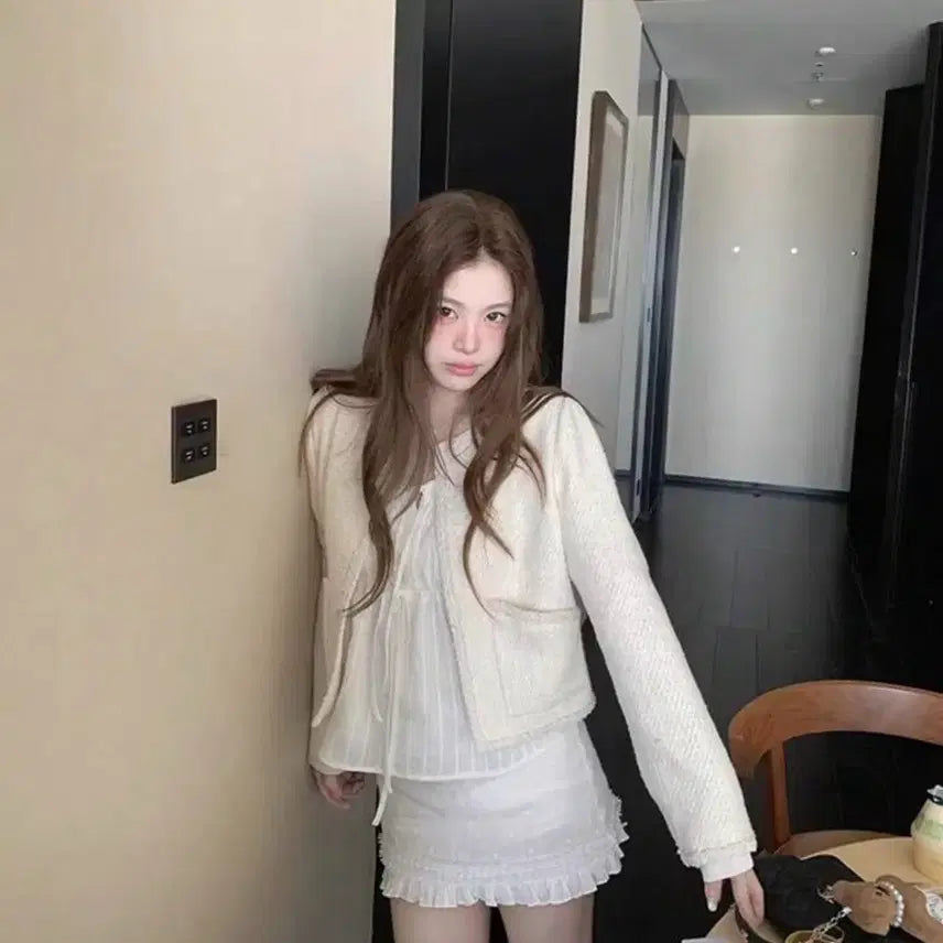 [BUNJANG] Dot Frill Mini Skirt with Built-in Shorts / 새상품) 도트 프릴 미니 스커트 (속바지내장)