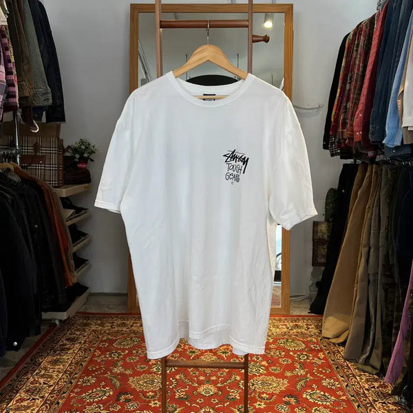 [BUNJANG] Stussy Tough Gear Graphic T-Shirt White XL / [XL] 스투시 터프기어 반팔티 화이트