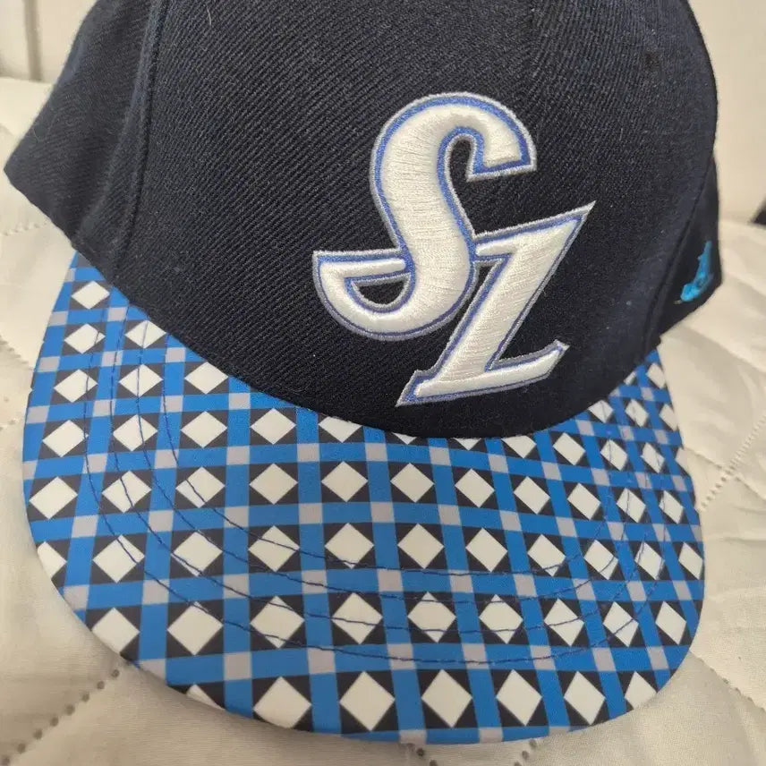[BUNJANG] Samsung Lions SL Snapback Blue Check / 새상품)삼성라이온즈 SL 스냅백 블루 체크