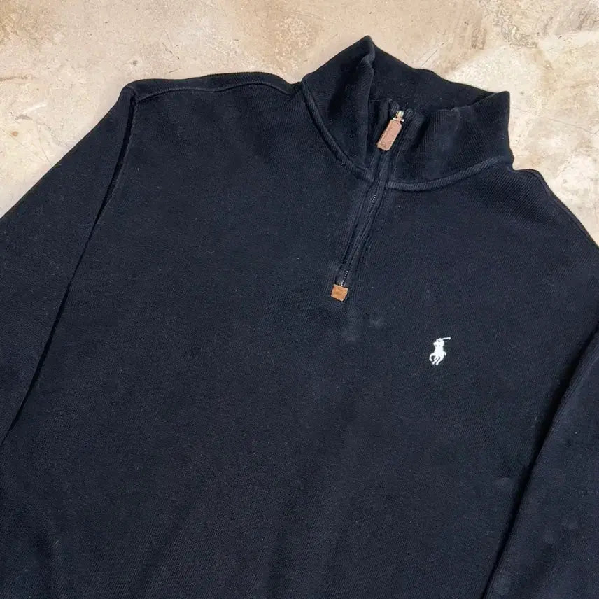[BUNJANG] Polo Ralph Lauren Black Half-Zip Fleece Pullover / L 폴로랄프로렌 블랙 하프집업 플리스 풀오버