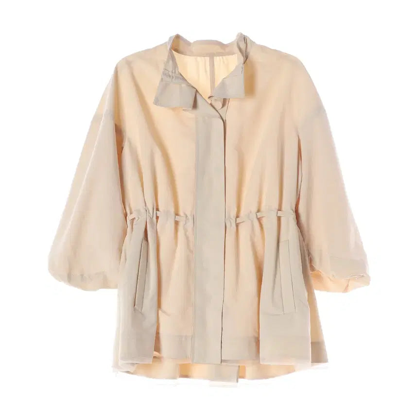 [BUNJANG] Mine High Neck Drawstring Jacket Cream / (새상품) 마인 하이넥 드로우스트링 재킷 크림