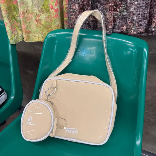 [BUNJANG] Emis Enamel Shoulder Bag Light Beige / Emis 에나멜 라이트 베이지 숄더백 #csz1075