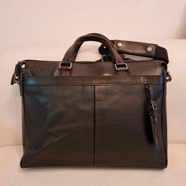 [BUNJANG] Tumi Easton Slim Top Zip Leather Briefcase Dark Brown / 투미 가죽 브리프케이스