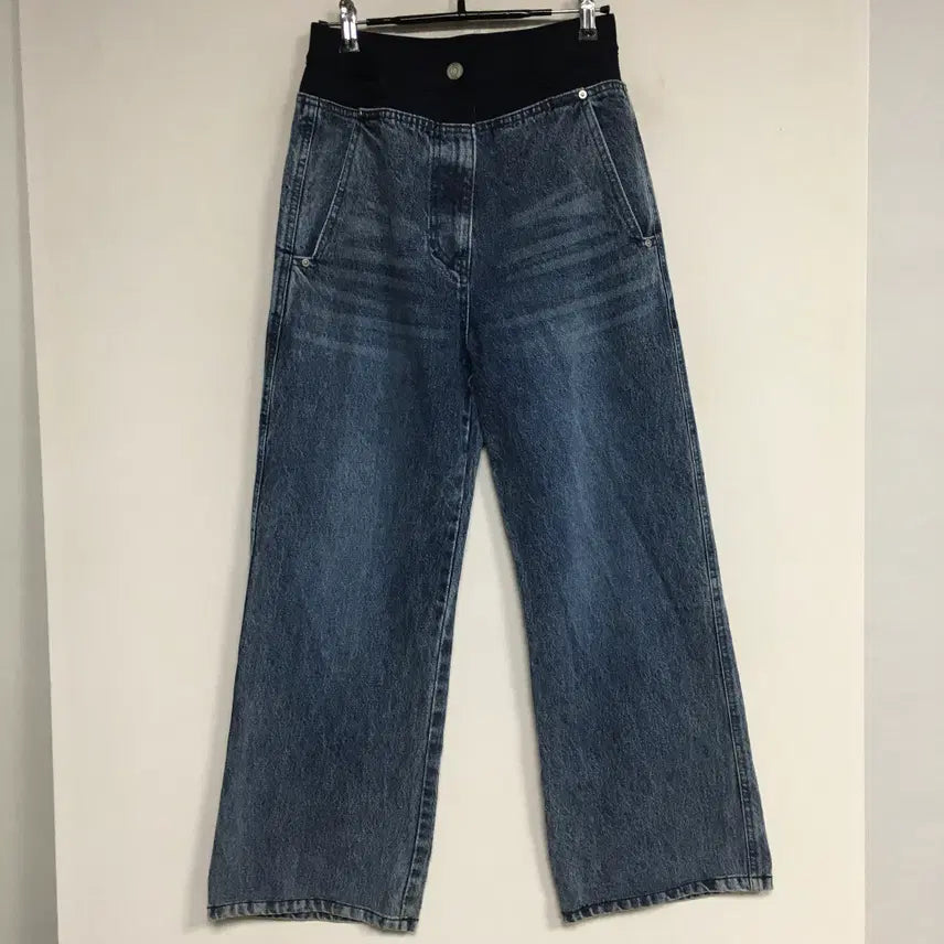 [BUNJANG] KUHO 24SS Banding Wide Denim Pants / 24 KUHO 구호 신상 밴딩 와이드 데님 팬츠 61