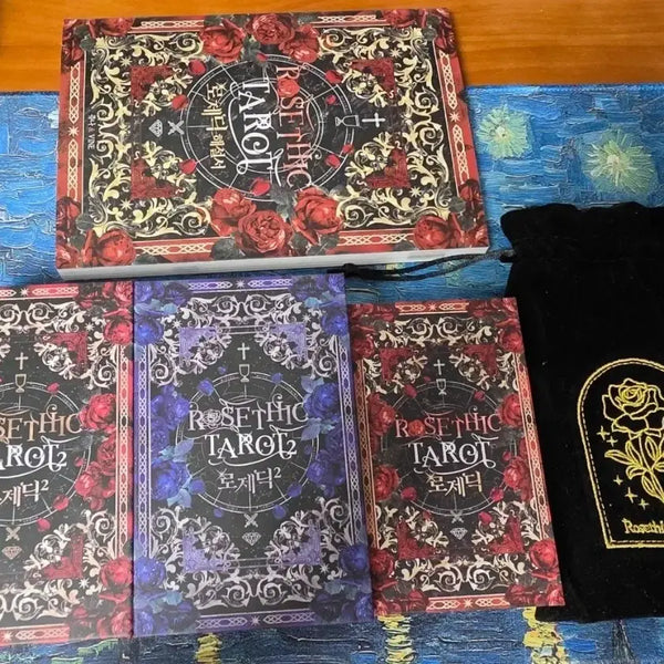 [BUNJANG] Rosédic Tarot Limited Edition 3-Deck Bundle Set (Unused New) / 텀블벅 한정 로제딕 타로 3종 세트 (미사용 신품 - 작둥이 큰둥이 금은박 + 시즌1 실물해설서)