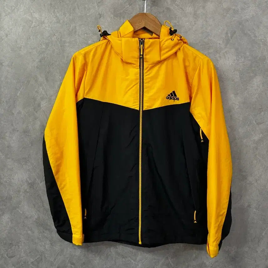 [BUNJANG] Adidas Windbreaker Yellow/Black / 아디다스 윈드브레이커 옐로우/블랙 085 실측