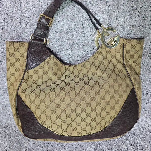 [BUNJANG] Gucci GG Jacquard Interlocking Hobo Shoulder Bag / 구찌 GG 자카드 인터로킹 호보 숄더백