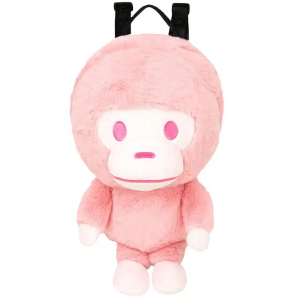 [BUNJANG] BAPE BABY MILO Plush Doll Backpack Pink / 베이프 베이비 마일로 플러시 인형 백팩 핑크