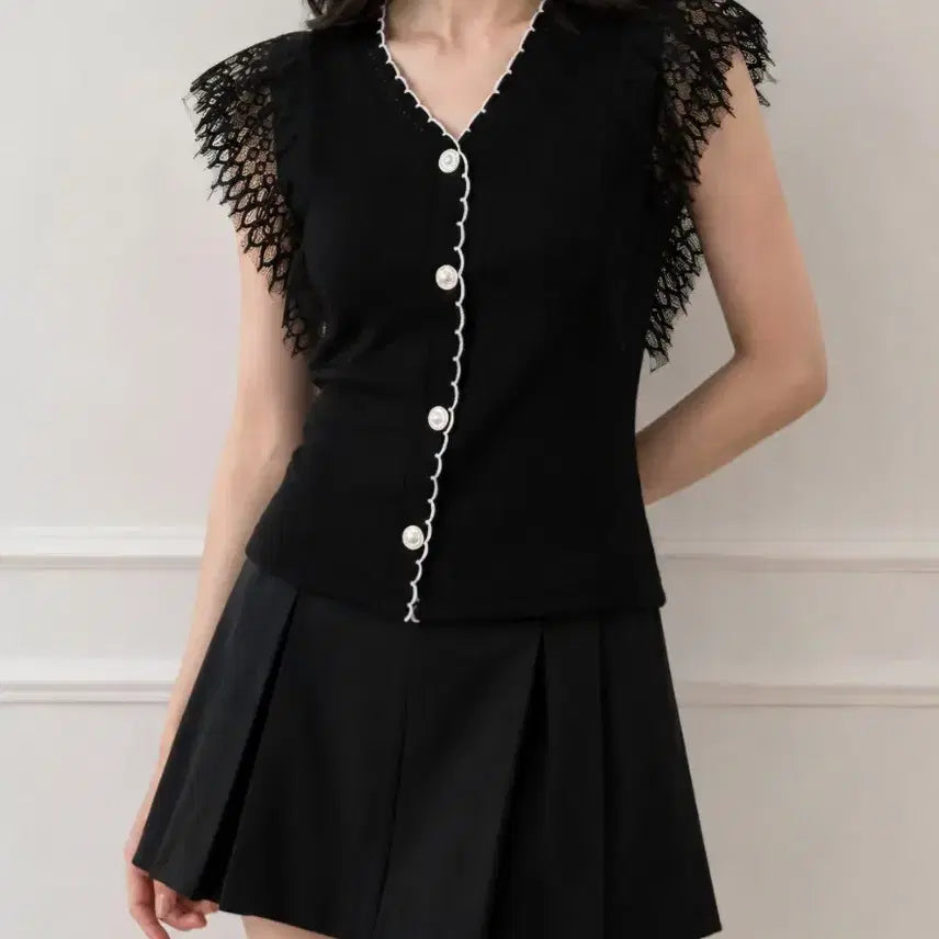 [BUNJANG] Egoist Frill Lace Blouse / 에고이스트 프릴 레이스 블라우스