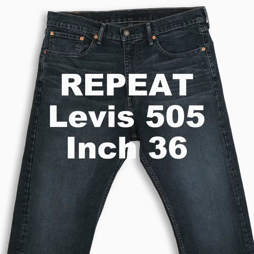 [BUNJANG] Vintage Levi's 505 Regular Fit Zipper Fly Stretch Cotton Jeans (36 Inch) / 빈티지 리바이스 505 진청 36 인치 LV5053652