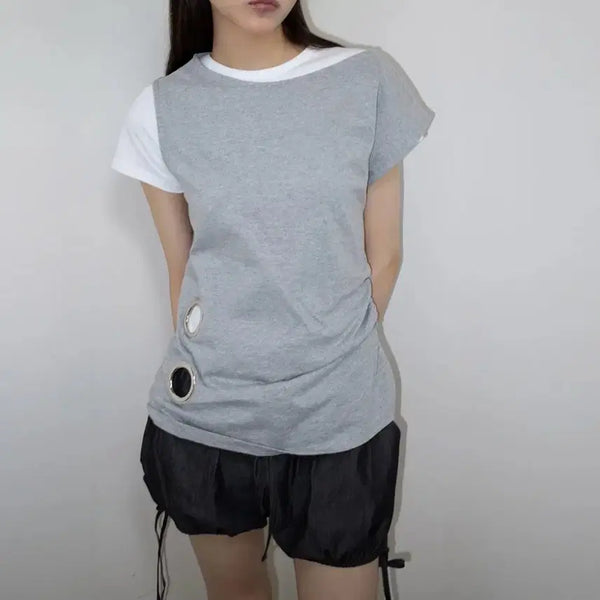 [BUNJANG] Onska Eyelet One-Shoulder Sleeveless Top / 온스카