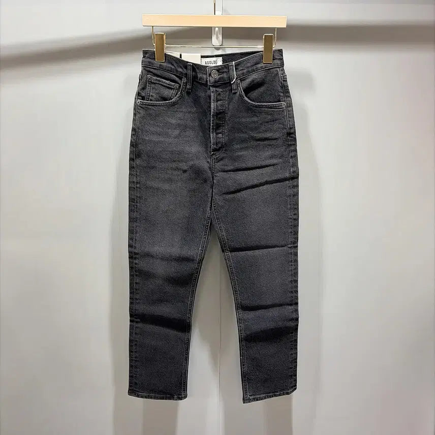 [BUNJANG] AGOLDE Black High-Rise Straight Crop Denim Pants / (정품/새상품) 에이골디 블랙 하이라이즈 스트레이트 크롭 데님 팬츠