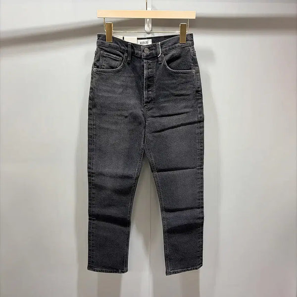 [BUNJANG] AGOLDE Black High-Rise Straight Crop Denim Pants / (정품/새상품) 에이골디 블랙 하이라이즈 스트레이트 크롭 데님 팬츠