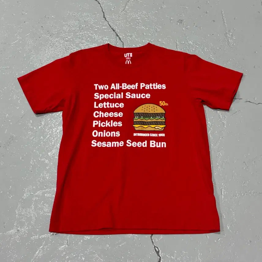 [BUNJANG] Uniqlo x McDonald's Big Mac 50th Anniversary T-Shirt / 한정판 유니클로(UNIQLO) X 맥도날드 빅맥 50주년 티셔츠