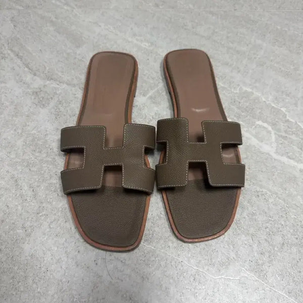 [BUNJANG] Hermes Oasis Sandals Brown Leather / 에르메스 오아시스 샌들 브라운