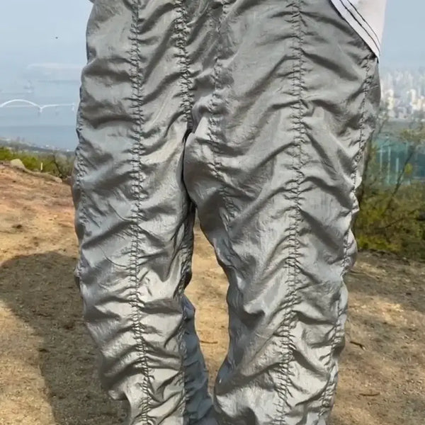 [BUNJANG] Matinkim Shirring Nylon Jogger Pants Silver Gray / [M] 마뗑킴 셔링 나일론 조거 팬츠 실버그레이