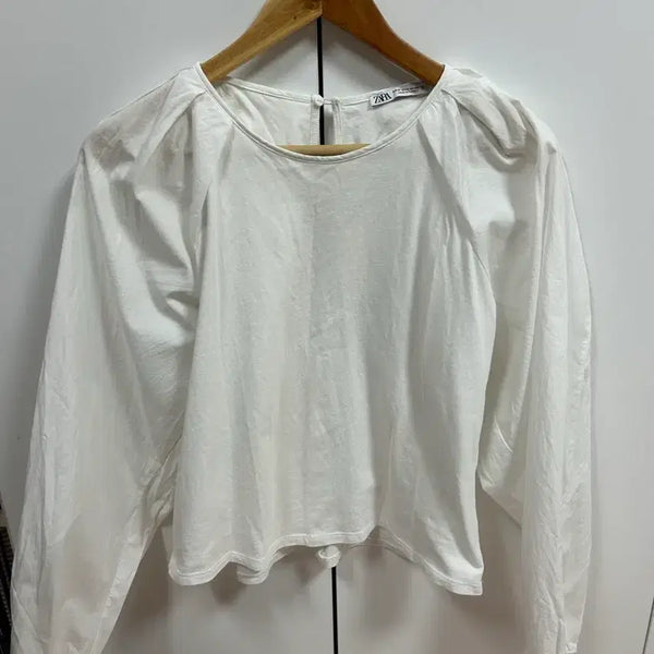 [BUNJANG] Zara White Contrast Shirt / 자라 화이트 셔츠(품번 5039 929 251)